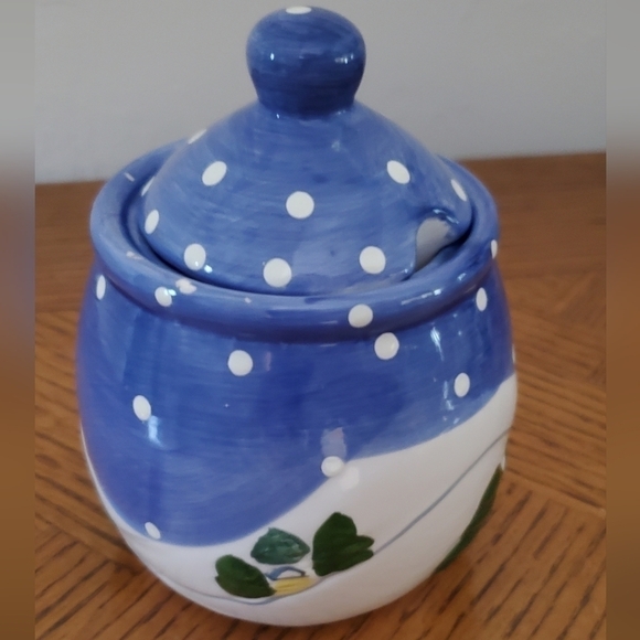 Vintage Teapot Set Snowman Blue Christmas Hermitage Pottery 1998 - Picture 7 of 11